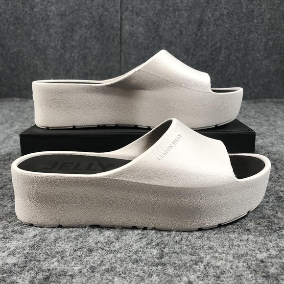 Lemon Jelly Sandals Womens Size 7.5 White Platform Slide Slip On Comfort Shoes - Picture 2 of 16